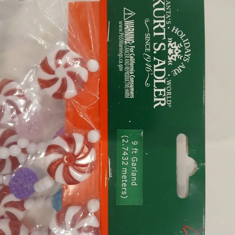 Kurt Adler 9' Candy Garland NWT